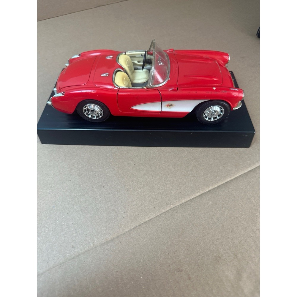 1957 Chevrolet Corvette Convertible Red 1/18 Diecast Model Car w/ Display Base